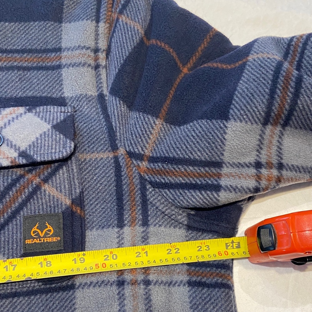 Realtree Blue and Gray Plaid Casual Button Down Shirt - Picture 11 of 13